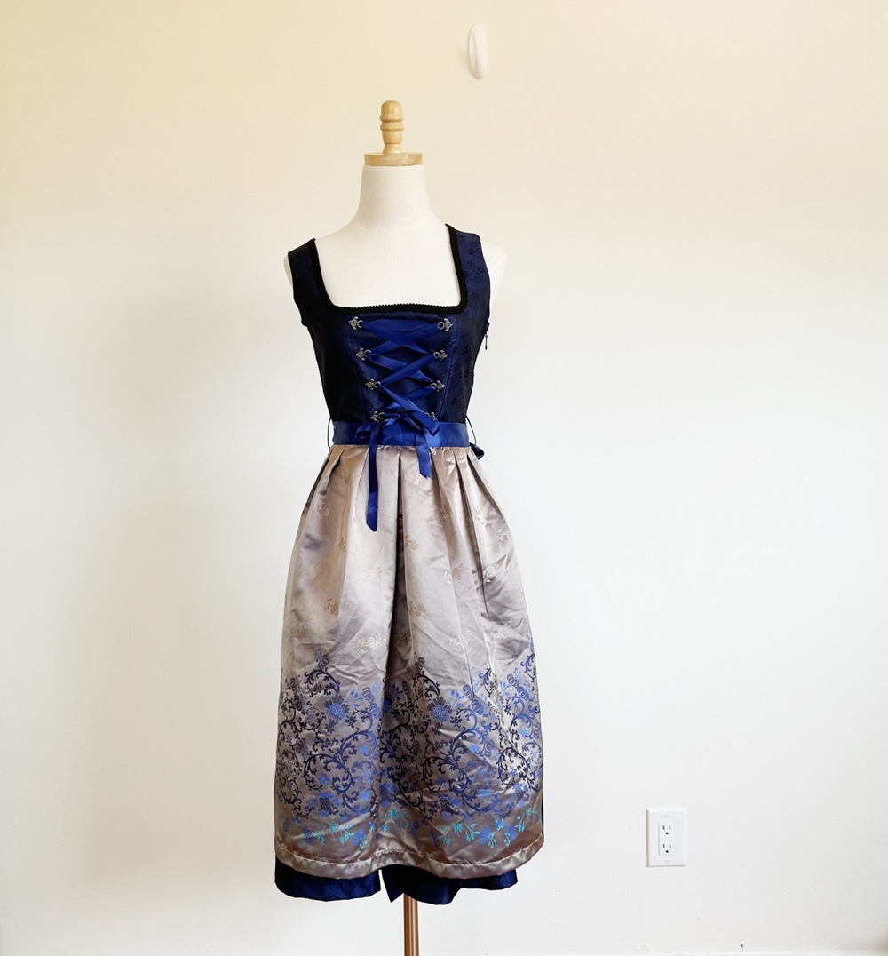 Edelnice Trachtenmode Midi Dirndl Dress EU 36/US 6 Bavarian Milkmaid Oktoberfest